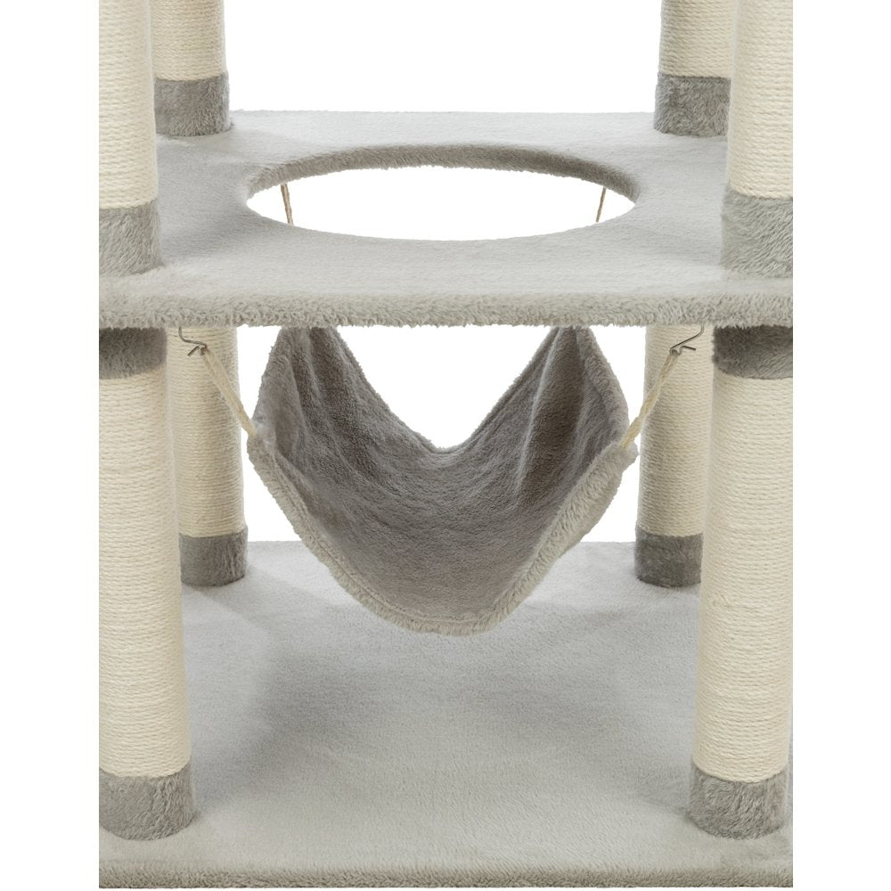 Abby Plush 4-Level 63.5" Cat Tree with Sisal Scratching Posts Condo & Cat Toy