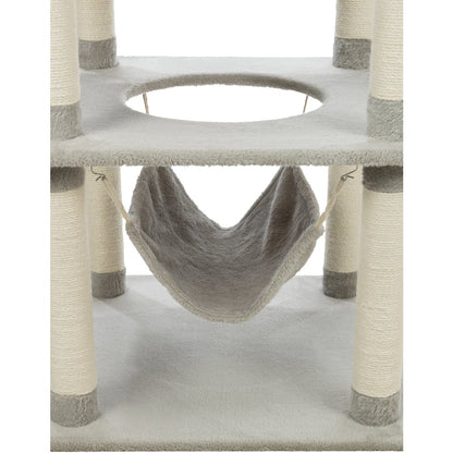 Abby Plush 4-Level 63.5" Cat Tree with Sisal Scratching Posts Condo & Cat Toy