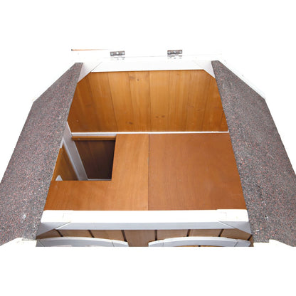 2-Story Weatherproof Elevated Outdoor Cat Retreat with Balcony, Brown