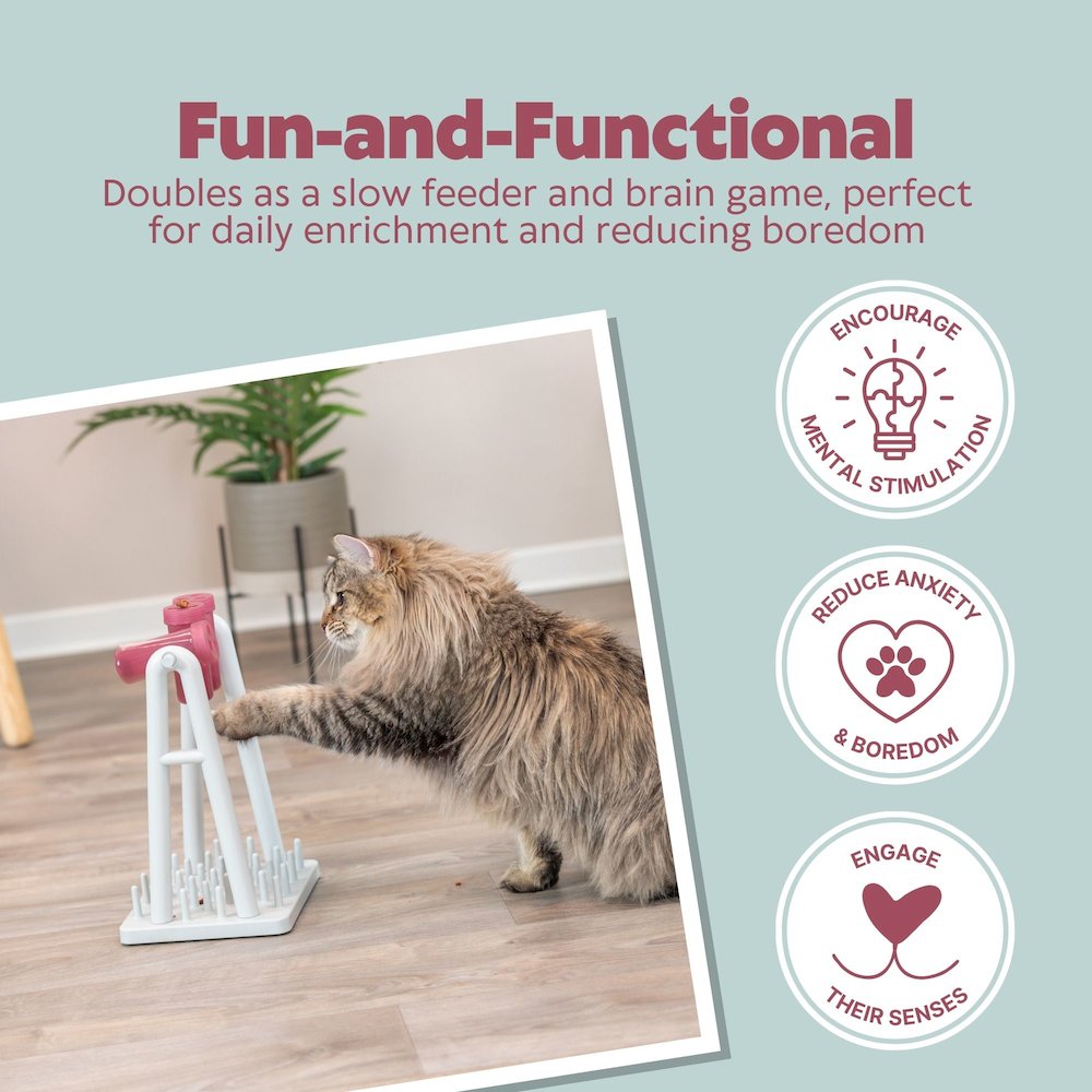 Mad Scientist Turn Around Strategy Game Cat Puzzle Toy, Treat Dispenser
