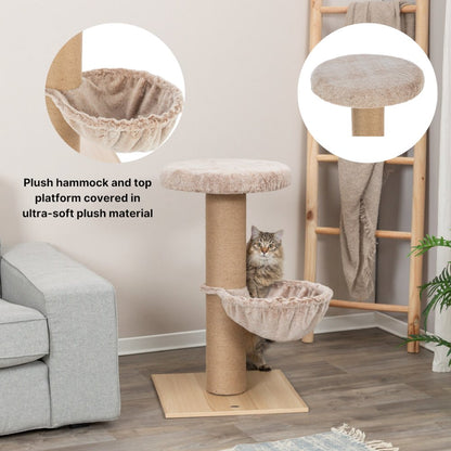 Mauricio Sisal & Plush 33" Cat Tree with Sisal Scratching Post, Perch & Hammock