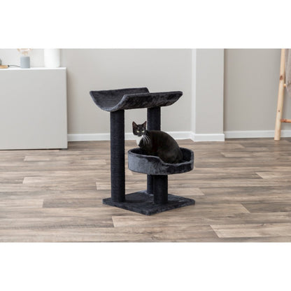 Isaba Plush 2-Level 24.4" Cat Tree with Sisal Scratching Posts, 2 Perch