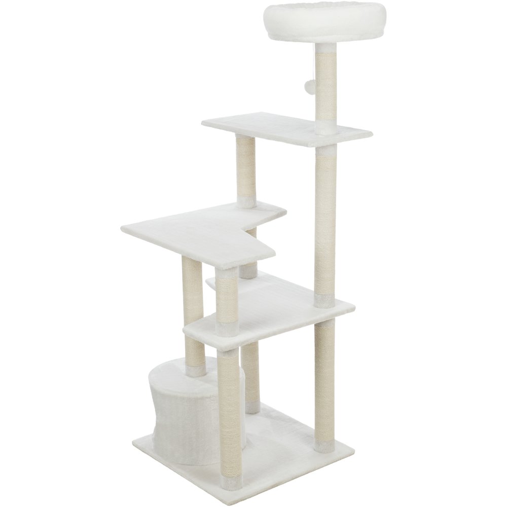 Seli Plush 4-Level 59" Cat Tree with Sisal Scratching Posts, Condo & Cat Toy