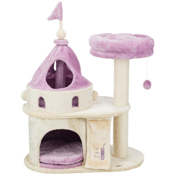 My Kitty Castle Plush 35.5" Cat Tree, Sisal Scratching Posts, Rustling Fabric