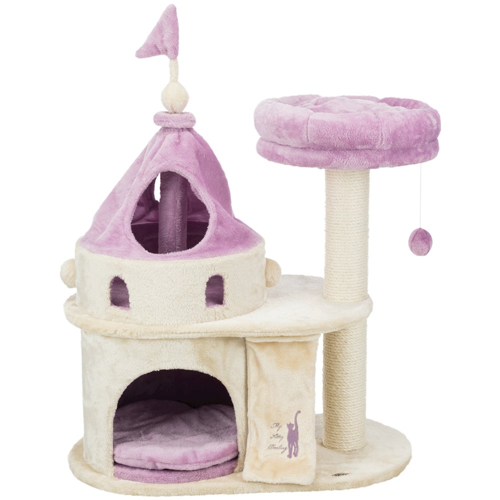 My Kitty Castle Plush 35.5" Cat Tree, Sisal Scratching Posts, Rustling Fabric