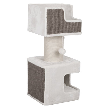 Ava XXL Jute & Plush 2-Level 34" Cat Tree with Scratching Post & Condo, Gray