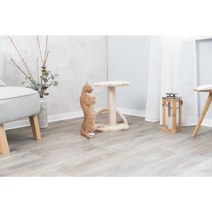 Vitoria Plush & Sisal 17" Cat Scratching Post with Platform, Beige