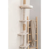 Kobe Sisal & Plush 90.5"-104" Ceiling Mount Cat Tree, 4-Level Cat Tower, Beige