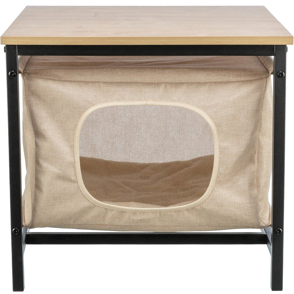 Emmie Indoor Cat Condo, Cat Bed Side Table, Cat Hideaway Cave with Cozy Cushion