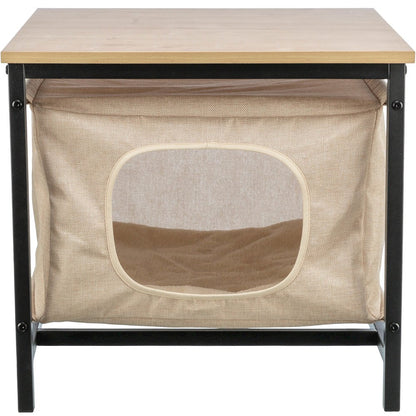 Emmie Indoor Cat Condo, Cat Bed Side Table, Cat Hideaway Cave with Cozy Cushion