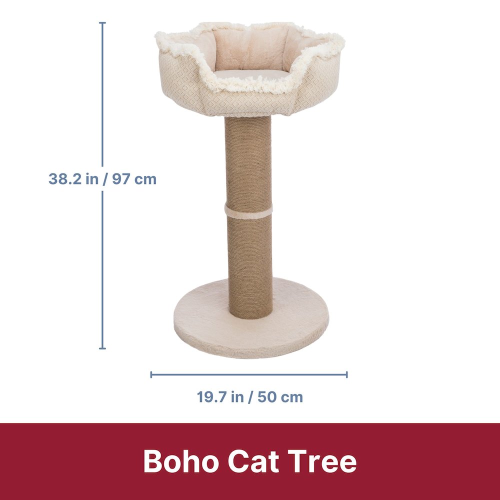 Boho Cat Tree, 38.2" Tall, Beige