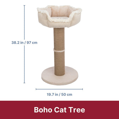 Boho Cat Tree, 38.2" Tall, Beige