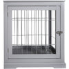 29.5" Dog Crate, Wooden Indoor Kennel Furniture for Small Dogs Up to 25 lb, Gray