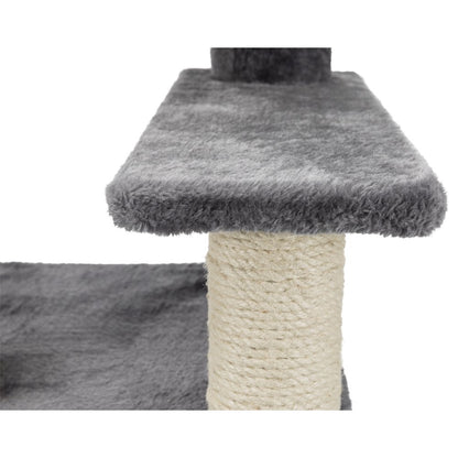 Baza Senior Plush & Sisal 27.6" Cat Tree Scratching Posts Hammock & Steps, Gray