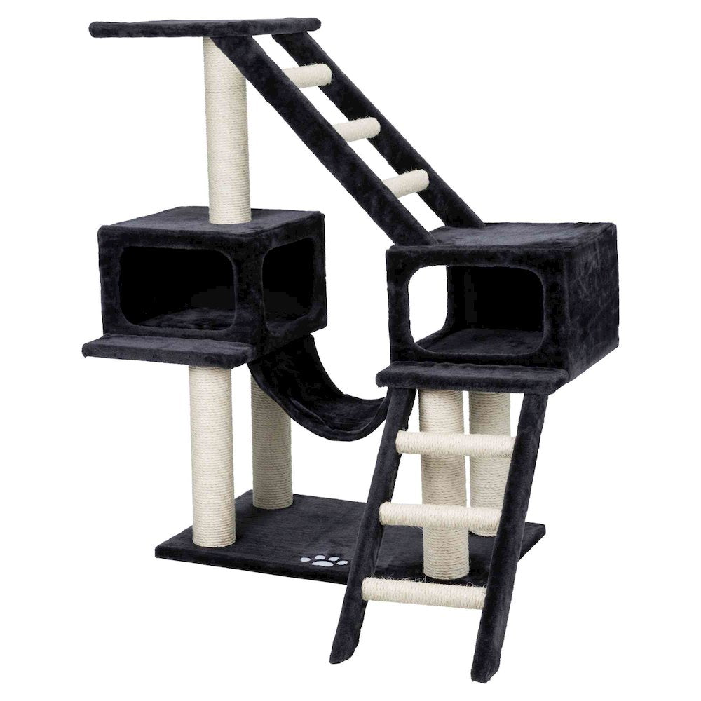 Malaga Sisal 3-Level 43" Cat Tree with Scratching Posts, Condos & Ladders, Gray