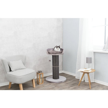 Pepino Sisal 35" Scratching Post with Plush Platform Bed and Dangling Cat Toy