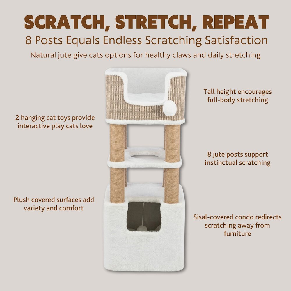 Lucano 39.8" Multi-Level Cat Tree with Sisal Scratching Posts