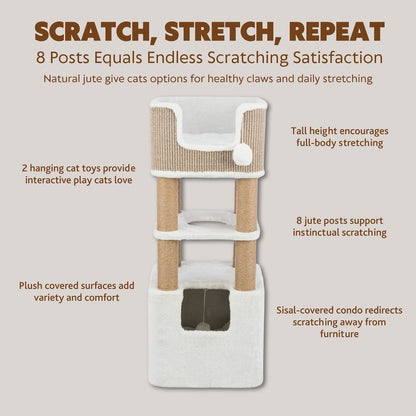 Lucano 39.8" Multi-Level Cat Tree with Sisal Scratching Posts