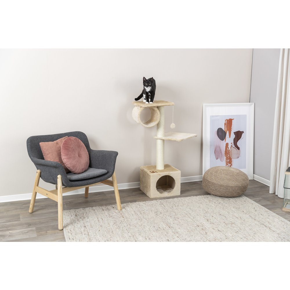 San Fernando Plush & Sisal 3-Level 41.7" Cat Tree, Scratching Posts & Condo