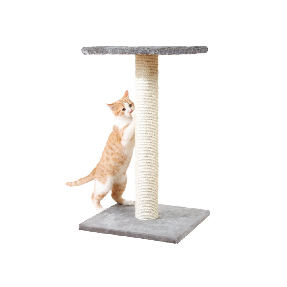 Espejo 27" Sisal Cat Scratching Post with Plush Platform, Gray