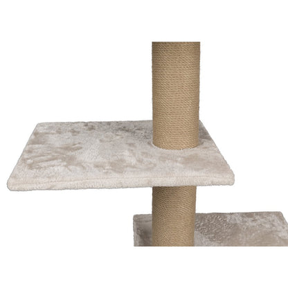 Dayna Jute & Plush 5-Level 60" Wall Mount Cat Tree w-Scratching Post & Condo