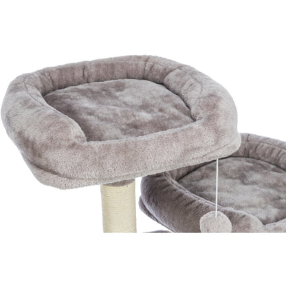 Eduardo Plush & Sisal 4-Level 57.1" Cat Tree with Scratching Posts & Condo, Gray