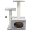Valencia Plush & Sisal 3-Level 28" Cat Tree with Scratching Posts & Condo, Gray