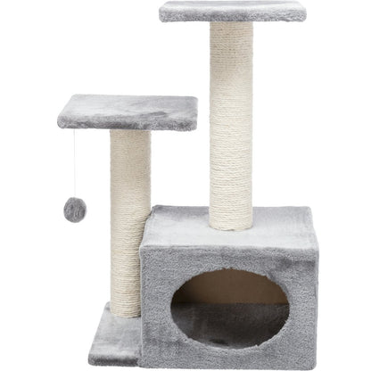 Valencia Plush & Sisal 3-Level 28" Cat Tree with Scratching Posts & Condo, Gray