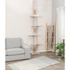 Kobe Sisal & Plush 90.5"-104" Ceiling Mount Cat Tree, 4-Level Cat Tower, Beige
