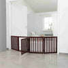 4-Panel Convertible Wooden 80" Freestanding Pet Gate - Pen with Pet Door, Brown
