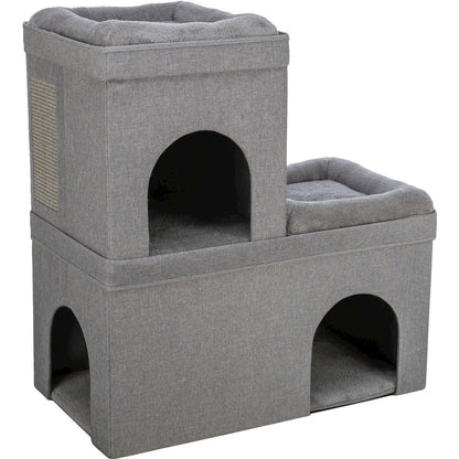 Crazy Cube Stackable Cat Condo with Sisal Scratching Surface, Cozy Hideaway