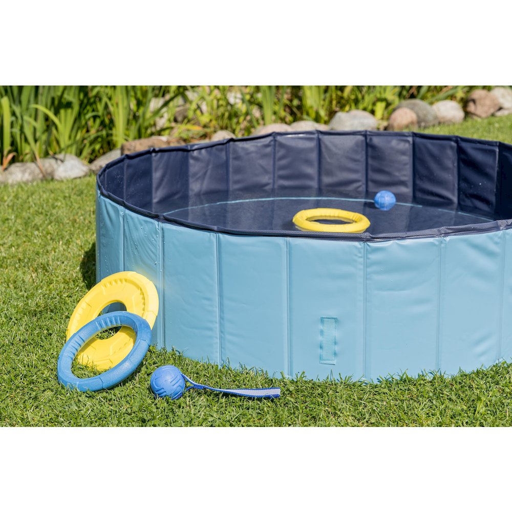 47" Outdoor Splash Pool for Dogs, Foldable Playpen, Bathtub, Blue, Large