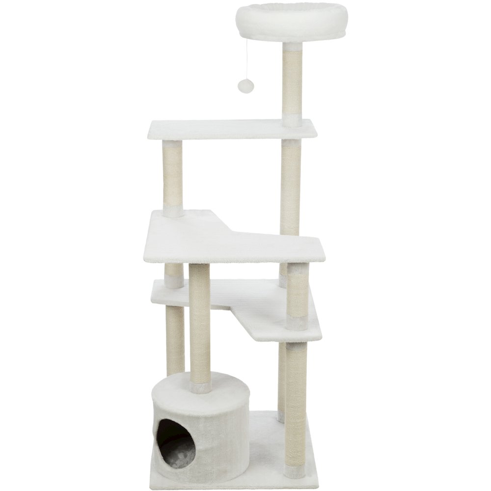 Seli Plush 4-Level 59" Cat Tree with Sisal Scratching Posts, Condo & Cat Toy