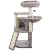 Adriana Plush & Sisal 3-Level 41.7" Cat Tree with Scratching Posts & Condo, Gray
