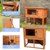 Weatherproof Outdoor 2-Story Medium Wooden Small Animal Hutch