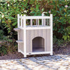 natura 1-Story Weatherproof Elevated Outdoor Cat Shelter with Balcony, Gray