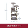 Eduardo Plush & Sisal 4-Level 57.1" Cat Tree with Scratching Posts & Condo, Gray