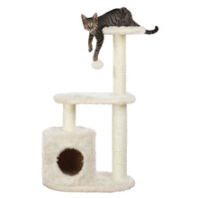 Casta Plush & Sisal 3-Level 37.4" Cat Tree with Scratching Posts & Condo, Cream