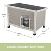 Classic Elevated Weatherproof Cat House, 2 Cover Openings, Indoor-Outdoor