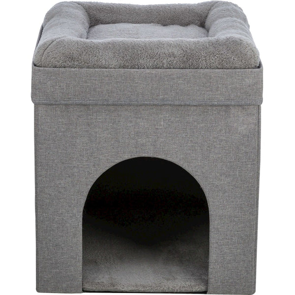 Crazy Cube Stackable 1-Story Indoor Cat Condo, Cat House with Scratching Pad
