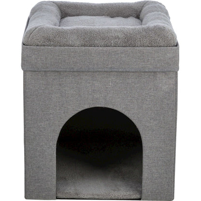 Crazy Cube Stackable 1-Story Indoor Cat Condo, Cat House with Scratching Pad