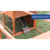 Weatherproof Outdoor X-Large Wooden Small Animal Cage and Run with Hinged Roof