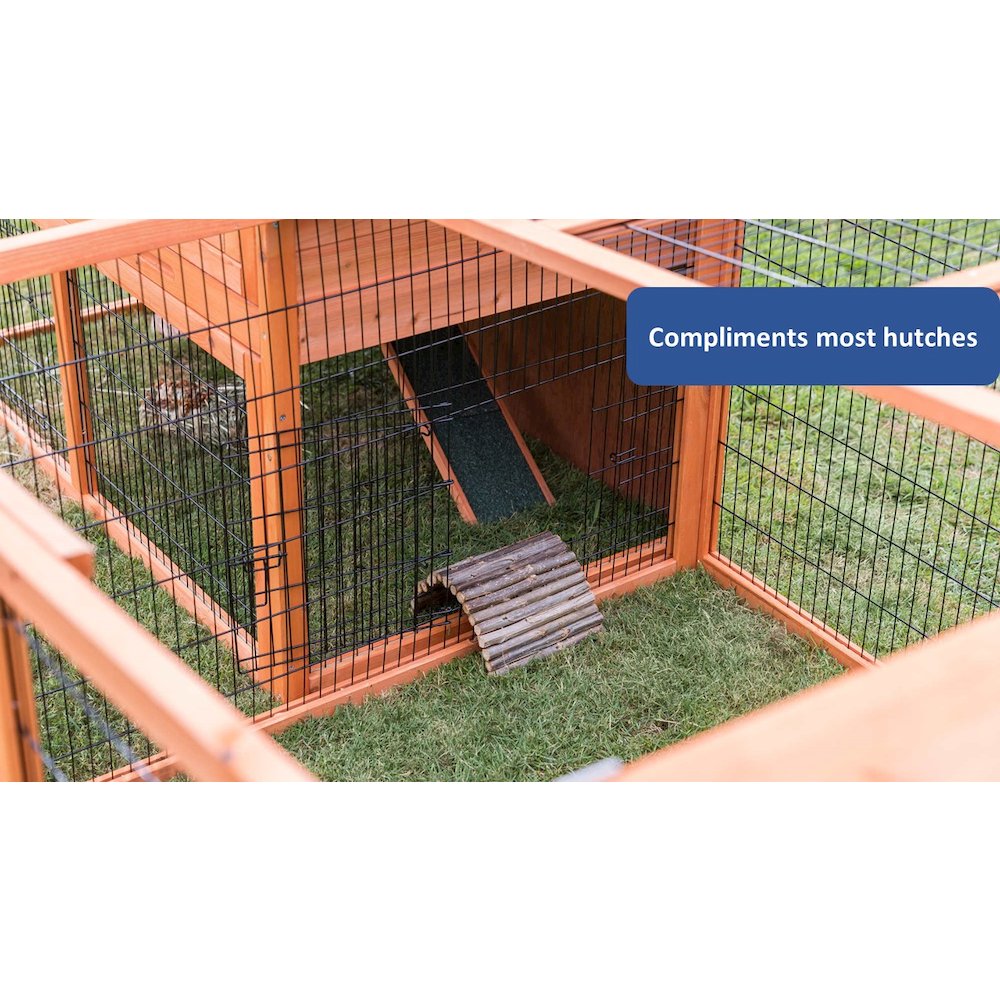 Weatherproof Outdoor X-Large Wooden Small Animal Cage and Run with Hinged Roof