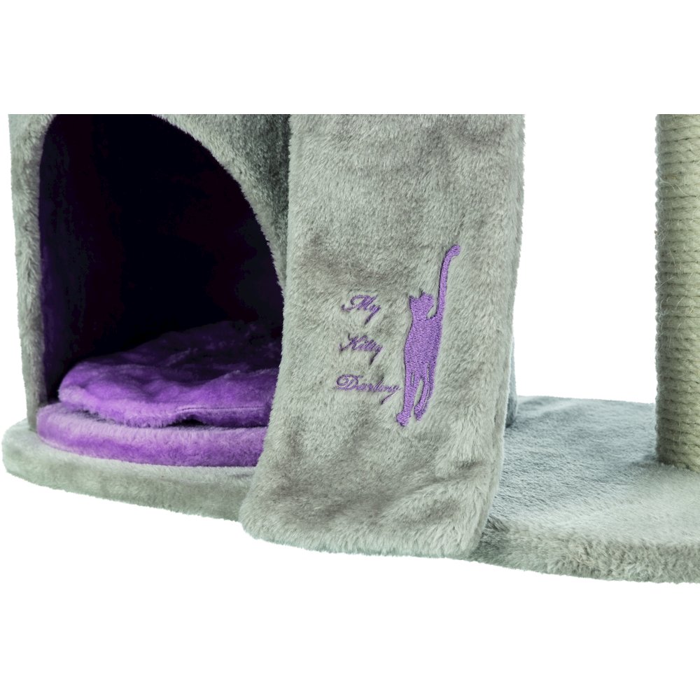 My Kitty Castle Plush 35.5" Cat Tree, Sisal Scratching Posts, Rustling Fabric