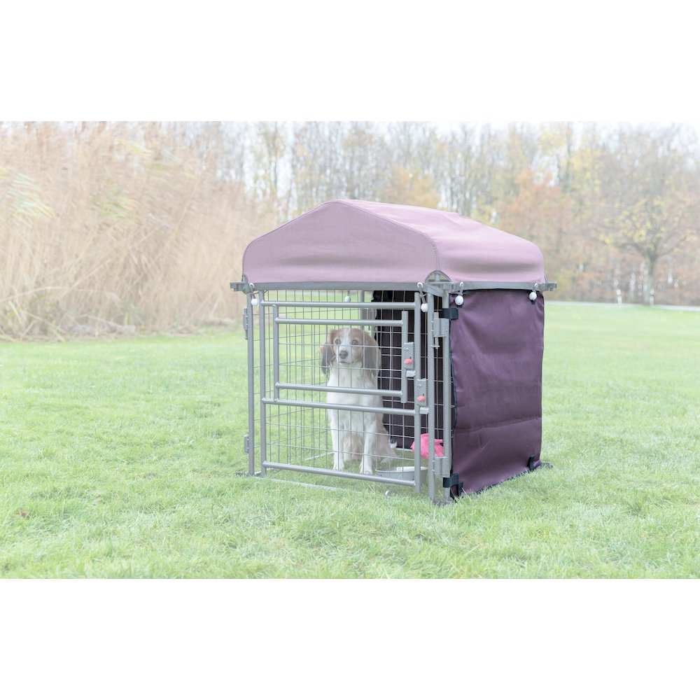 Dog Kennel Sunshade, All Weather Side Panel, Fits 2.5x2.5x3-FT Kennel, Burgundy