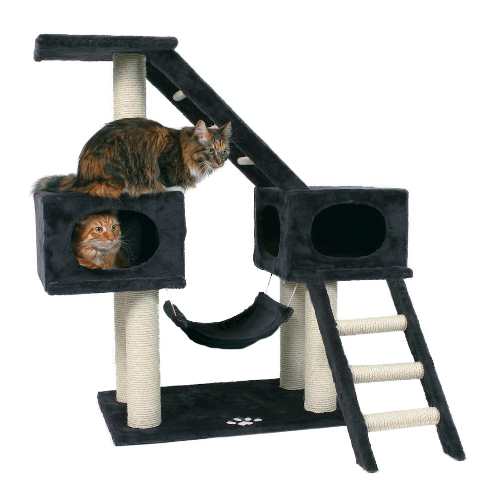 Malaga Sisal 3-Level 43" Cat Tree with Scratching Posts, Condos & Ladders, Gray
