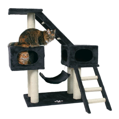 Malaga Sisal 3-Level 43" Cat Tree with Scratching Posts, Condos & Ladders, Gray