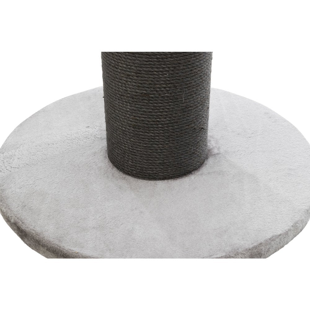 Pepino Sisal 35" Scratching Post with Plush Platform Bed and Dangling Cat Toy