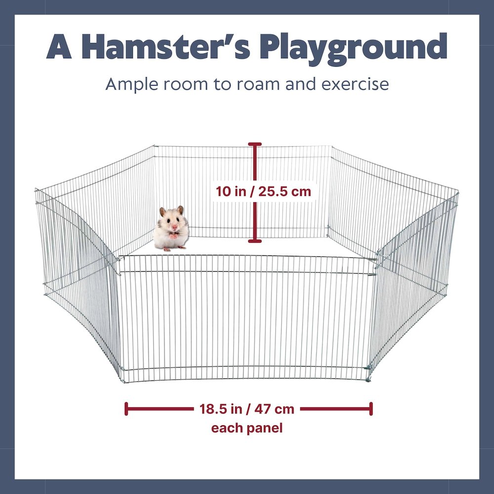 Small Portable 1-Level Wired Indoor Playpen for Small Animals, Silver