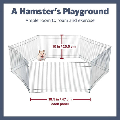 Small Portable 1-Level Wired Indoor Playpen for Small Animals, Silver